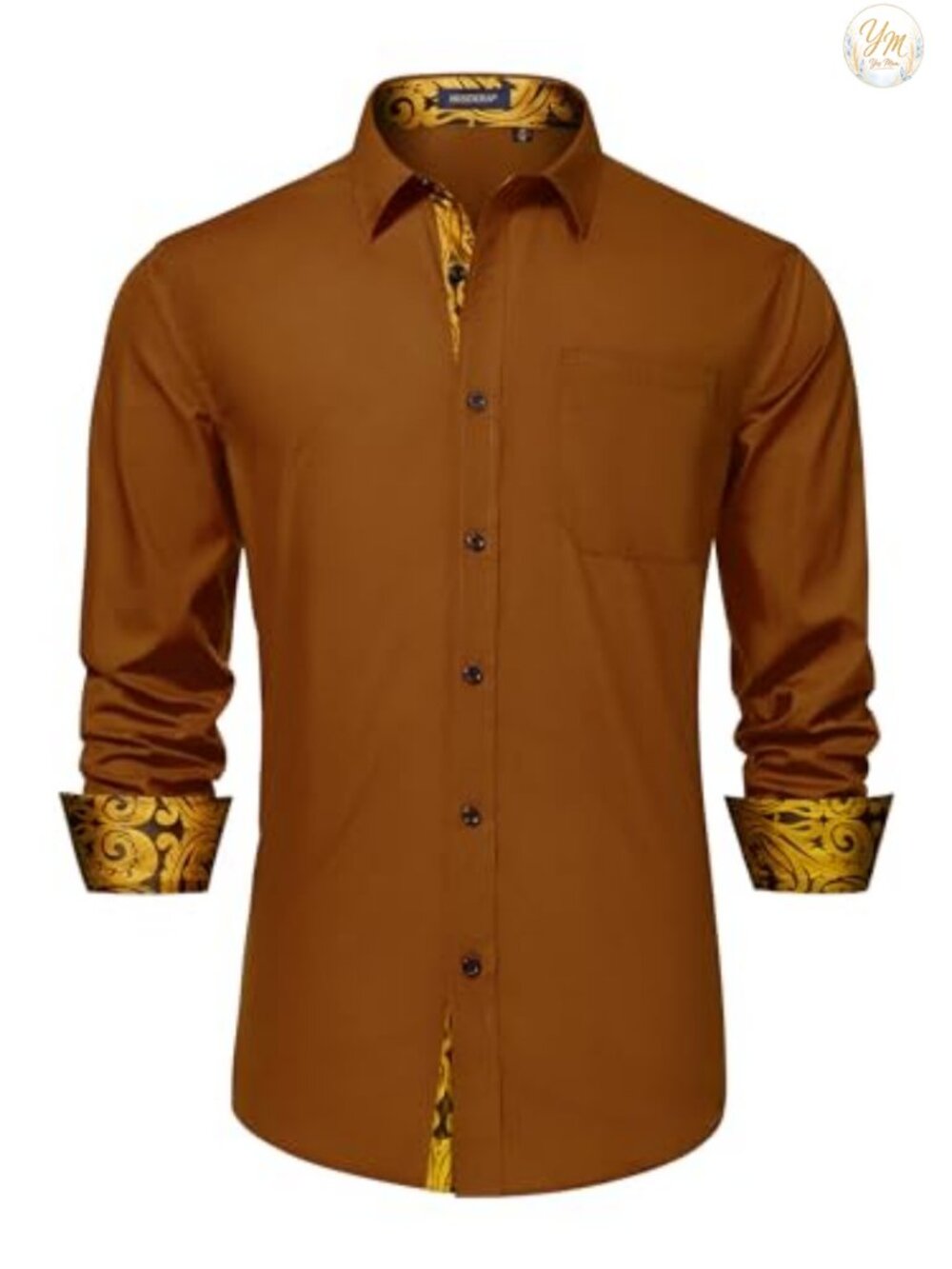 Men's Long Sleeve Dress Shirt Cotton Blend Button Down Formal